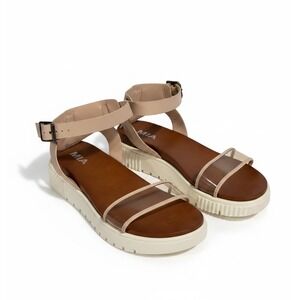 MIA Lunna Nude Clear Strap Platform Sandals Women 8.5 Flatform Lug Sole MH0091LU